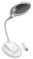 Лупа настільна на прищіпці з LED-підсвіткою 9006