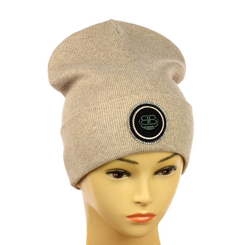 Молодіжна шапка з декором "Balenciaga" бежевий