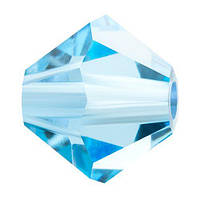 Кришталеві біконуси Preciosa (Чехія) 3 мм Aquamarine