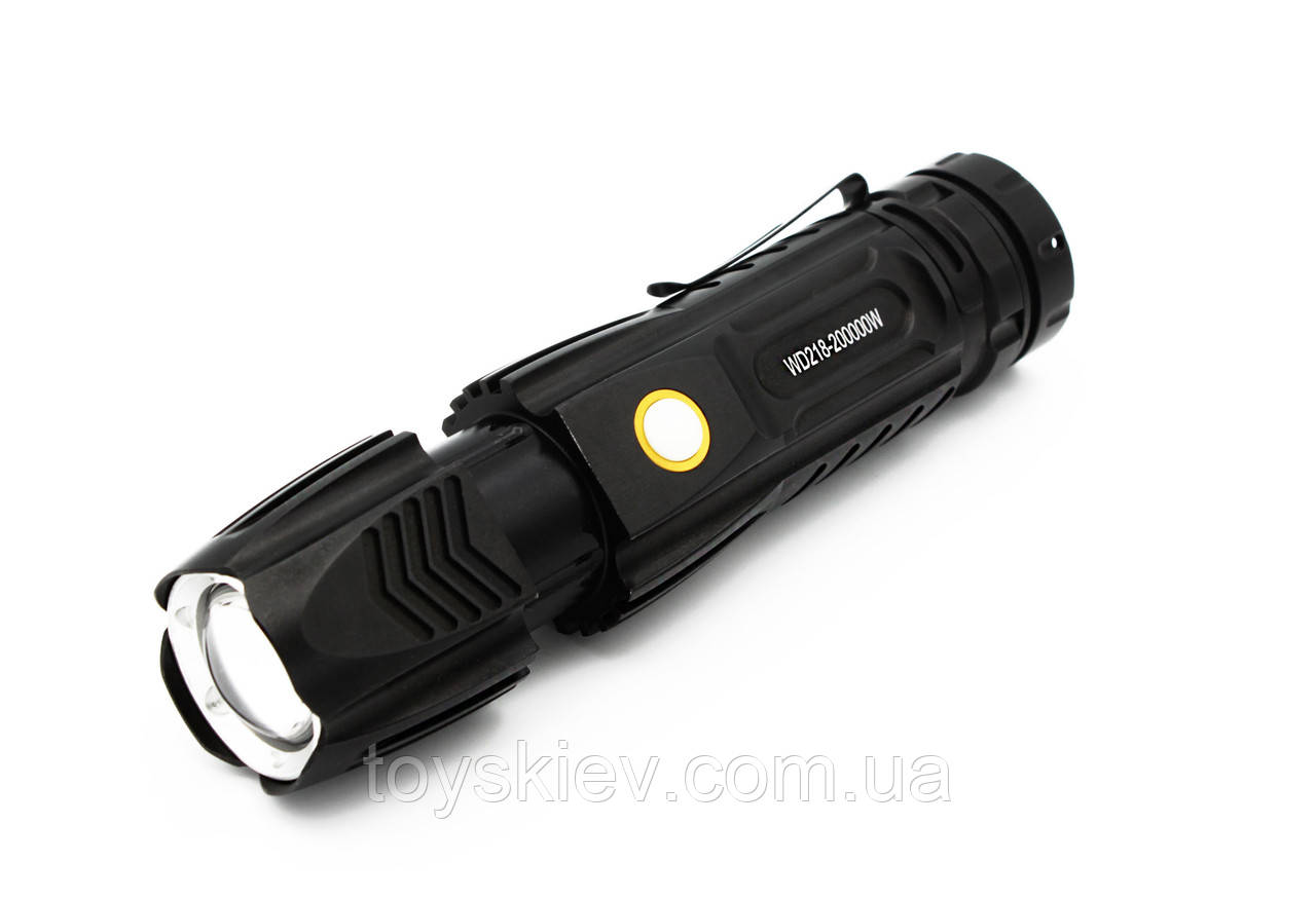 Ліхтар Police WD218/ Li-ion 18650 / P-50 LED/microUSB/склобой/20000W, фото 1
