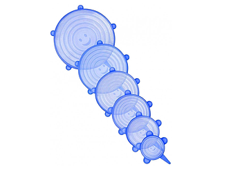 Набір силіконових кришок 6 шт. — прозорі/7492