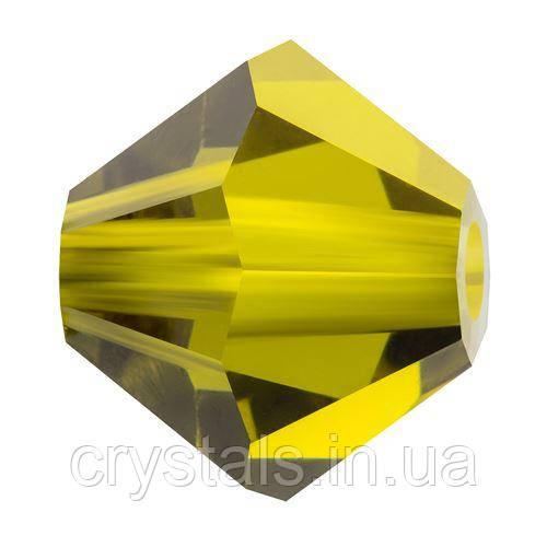 Кришталеві біконуси Preciosa (Чехія) 3 мм Olivine