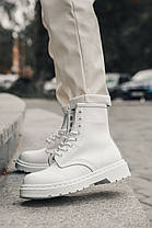 Жіночі черевики Dr Martens модель 1460 White демісезонні білі шкіряні Доктор Мартінс берці осінні, фото 6