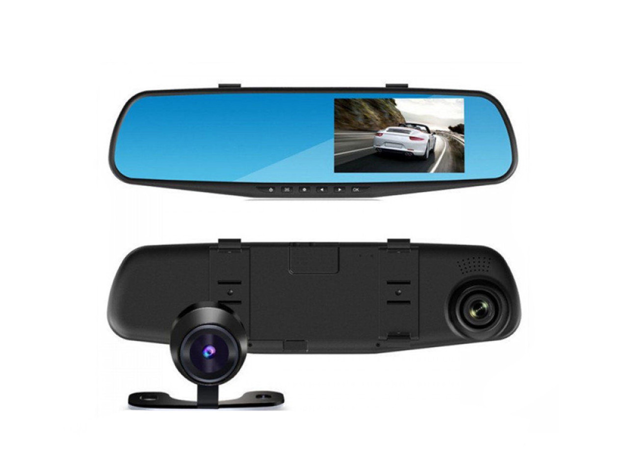 Автомобильный Видеорегистратор Зеркало DVR 138W 2 камеры Экран 4,3 дюйма Авторегистратор + Камера Заднего Вида