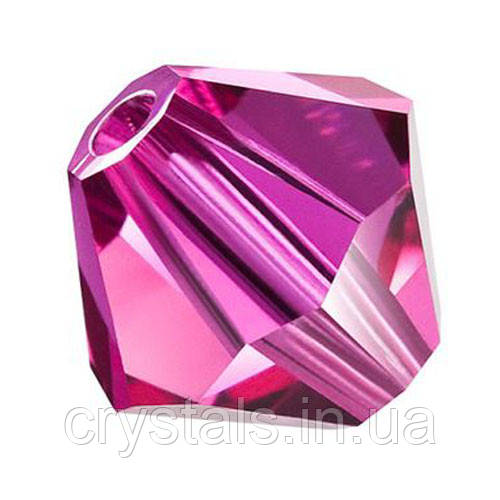 Кришталеві біконуси Preciosa (Чехія) 4 мм Fuchsia