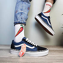 Жіночі та Чоловічі кеди Vans Old Skool Blue White кросівки Ванс Олд Скул синьо-білі Унісекс, фото 5