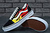 Молодіжні кеди Vans Old Skool Flame Ванс Олд Скул жіночі з принтом полум'я бавовна замша, фото 6