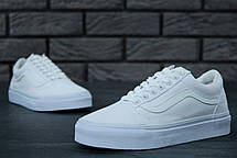 Жіночі кеди Vans Old Skool White Взуття Ванс Олд Скул білі повсякденні текстиль весна літо, фото 6