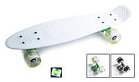 Penny Board White SD Pastel Series | Пенни борд белый светящиеся колеса Нагрузка 75 кг (657503712)