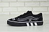 Жіночі та чоловічі кеди Vans Old Skool Black White Взуття Ванс Олд Скул чорні замша бавовна демісезон, фото 8