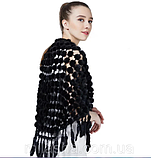 Норкова шаль чорна, норкова хустка, фото 7