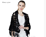 Норкова шаль чорна, норкова хустка, фото 8