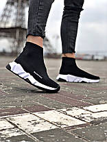 Balenciaga Trainer Black White Жіночі та Чоловічі кросівки шкарпетки баленсіага чорно-білі гумка весна осінь, фото 4