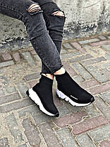 Balenciaga Trainer Black White Жіночі та Чоловічі кросівки шкарпетки баленсіага чорно-білі гумка весна осінь, фото 5