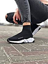 Balenciaga Trainer Black White Жіночі та Чоловічі кросівки шкарпетки баленсіага чорно-білі гумка весна осінь, фото 6