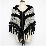 Шаль із норки, норкова накидка, норкова хустка з блакитною норкою. Чорно-блакитний, фото 3