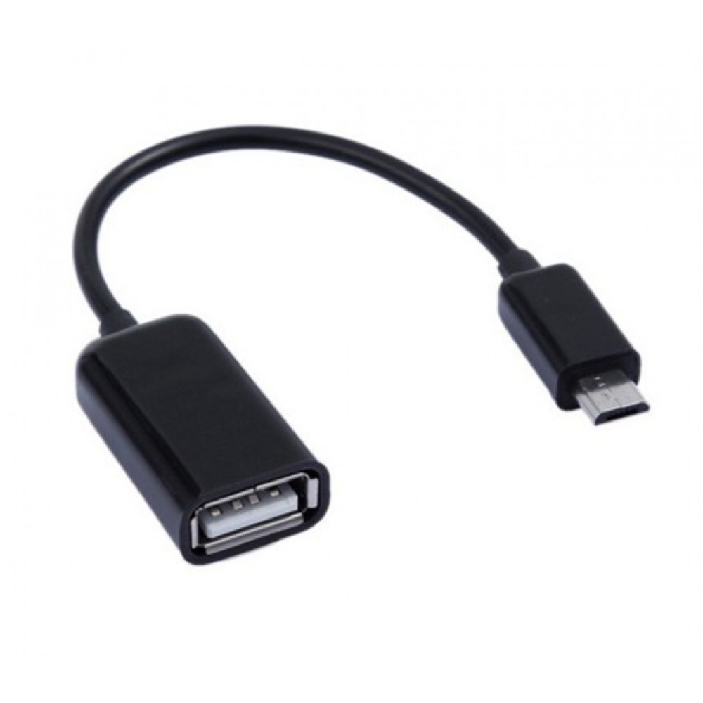 Кабель переходник OTG micro USB на USB 2.0 Black - фото 1 - id-p215585803