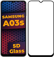 5D стекло Samsung Galaxy A03s A037 (Защитное Full Glue) Black (Самсунг Галакси А03с)