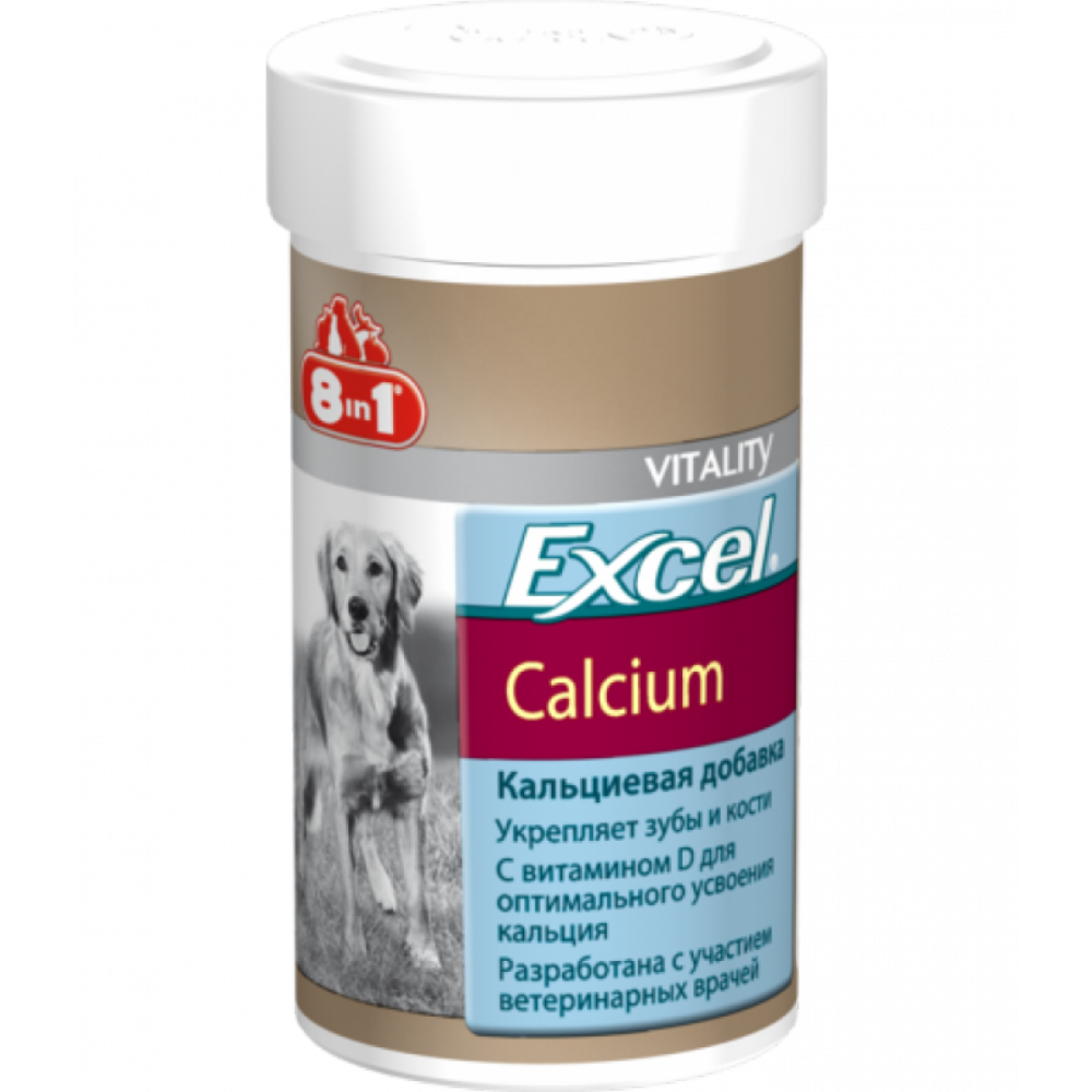 8 in 1 Calcium — кальцій для собак з вітаміном D3 155 таблеток / 100 мл