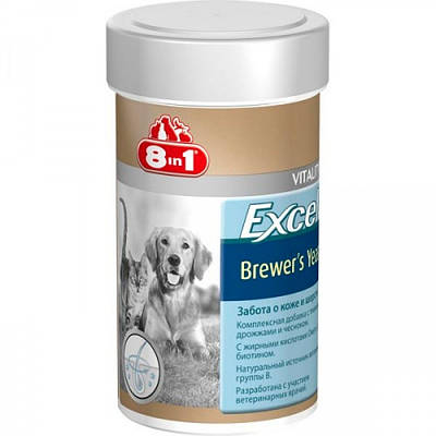 8 in 1 Brewers Yeast (Бреверс) — вітаміни для собак і котів для вовни 140 таблеток