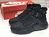 Чоловічі зимові кросівки Nike Air Huarache Black Winter fur Найк Хуарачі чорні з хутром високі, фото 6