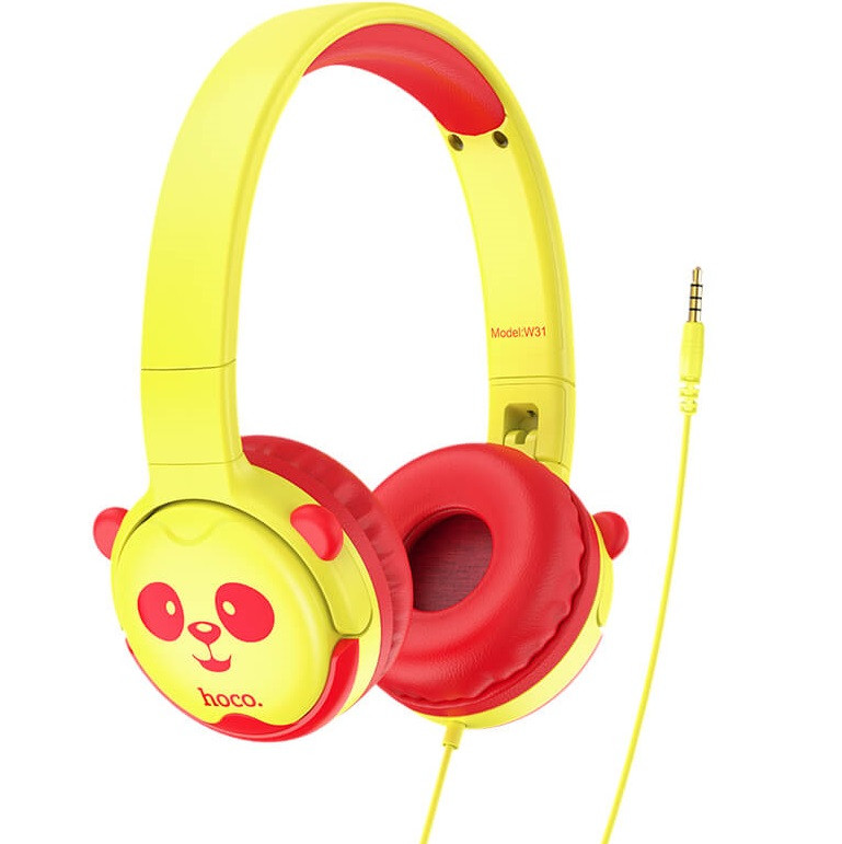 Навушники дитячі дротові HOCO Childrens headphones W31, жовті, фото 1