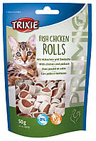 Premio Fish Chicken Rolls роллы с курицей и лососем для кошек, Трикси 42702 Лакомство для кошки курицалосось,