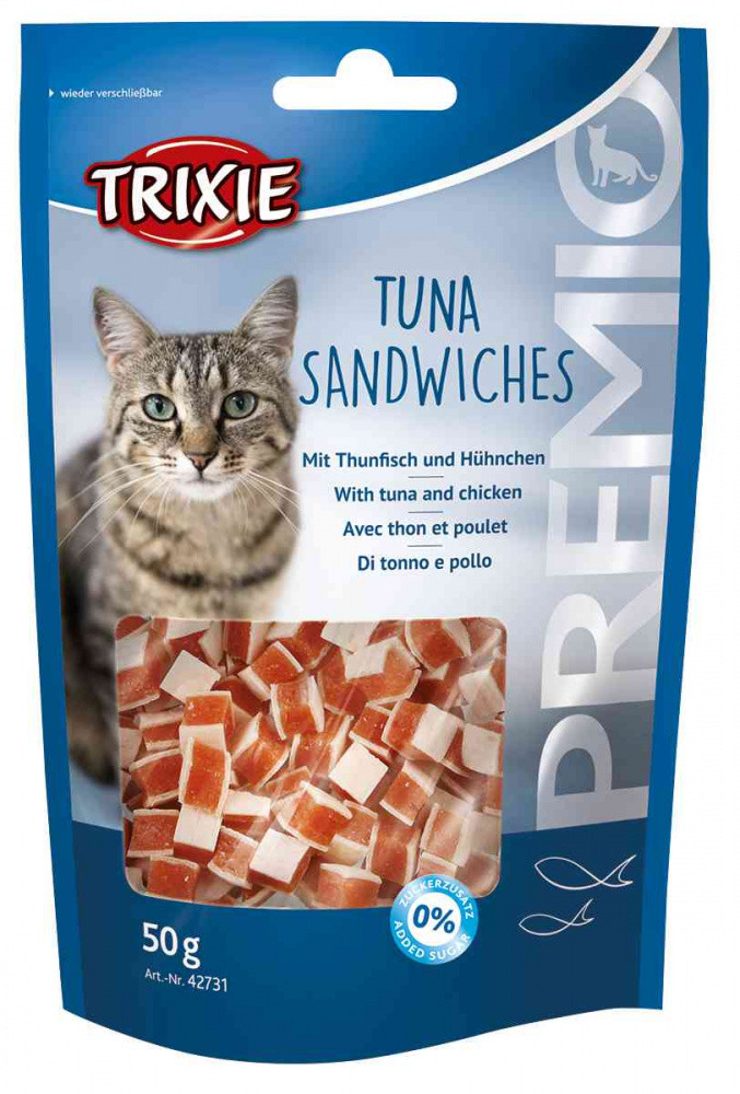 Premio Tuna Sandwiches лакомство с тунцом для кошек, Трикси 42731 Лакомство PREMIO Tuna Sandwiches тунец 50гр