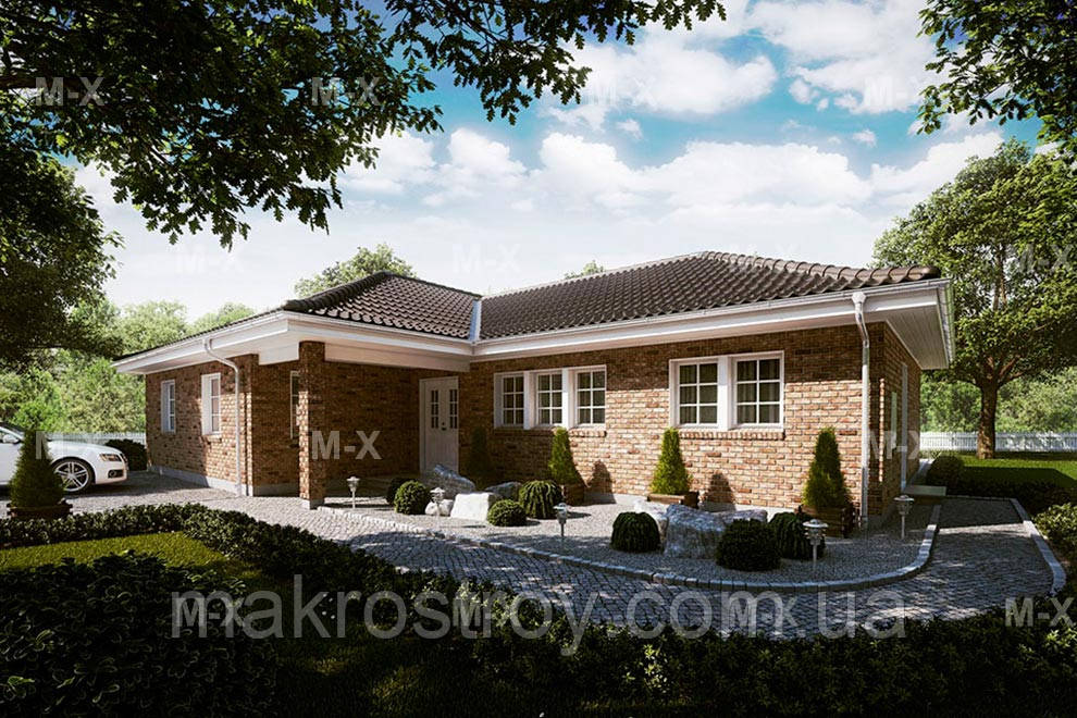 MS-010 — проєкт одноповерхового сучасного будинку , фото 1