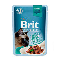 Brit Premium Cat pouch филе говядины в соусе 85г
