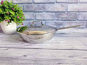 Сковорода 18 * 5 см сталева з кришкою (Туреччина) OMS 2004-18-1,4л - MegaLavka