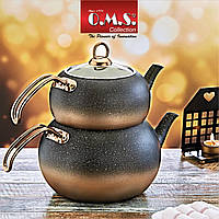 Чайник двойной с антипригарным покрытием 1,6 /3 л, (Турция), OMS 8210-L-Bronze - MegaLavka