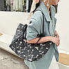 Сумка жіноча з Квіточками Чорна, фото 6