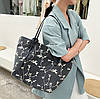Сумка жіноча з Квіточками Чорна, фото 10