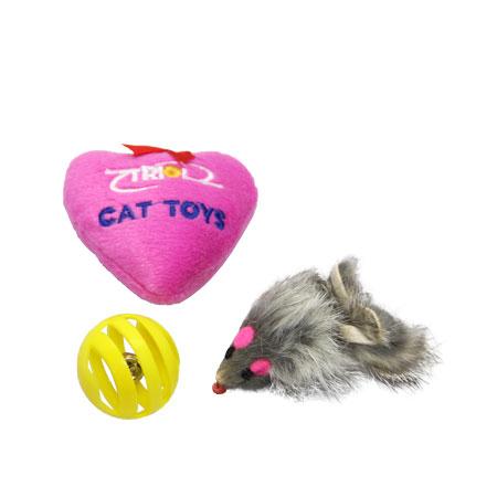 Набір іграшок для котів миша з кулею і серцем