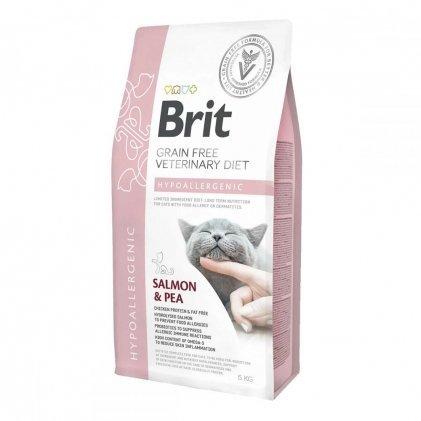Brit Cat Hypoallergenic VetDiets - Гиппоалергенный сухой корм для кошек с лососем и горохом 400г - фото 1 - id-p327947065