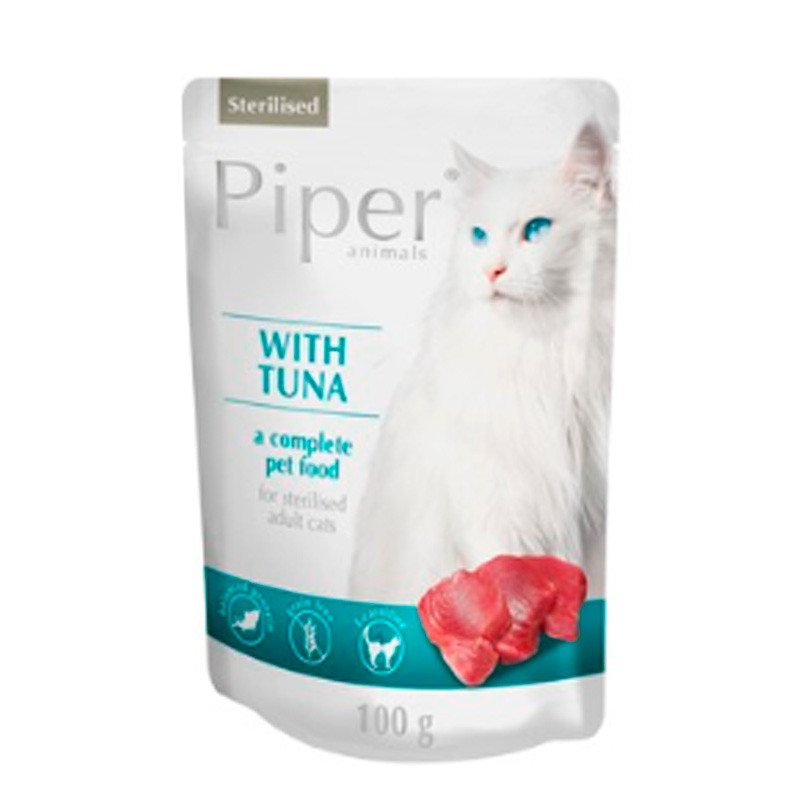 Dolina Noteci Piper cat для стерилизованных котов с тунцом и лососем Пауч 100 г - фото 1 - id-p327947071