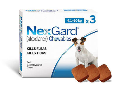 Nexgard (Нексгард) - таблетки для собак від бліх і кліщів M 4-10кг 3 таблетки
