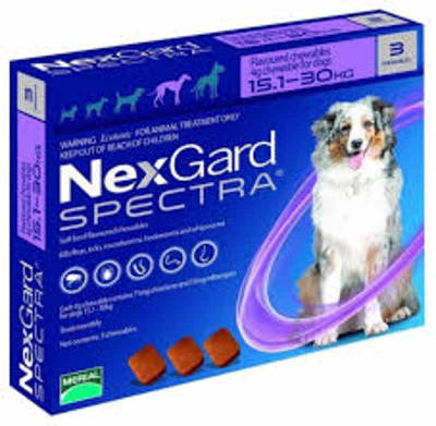 Nexgard Spectra (Нексгард Спектра) - таблетки для собак от блох и клещей L 15-30кг 3 таблетки