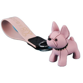 Брелок із собачкою на силіконовому ремінці Рожевий