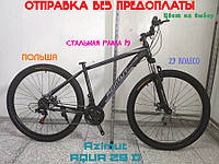 Гірський підростковий велосипед Azimut Aqva 29 D Чорно-сірий 19 Рама