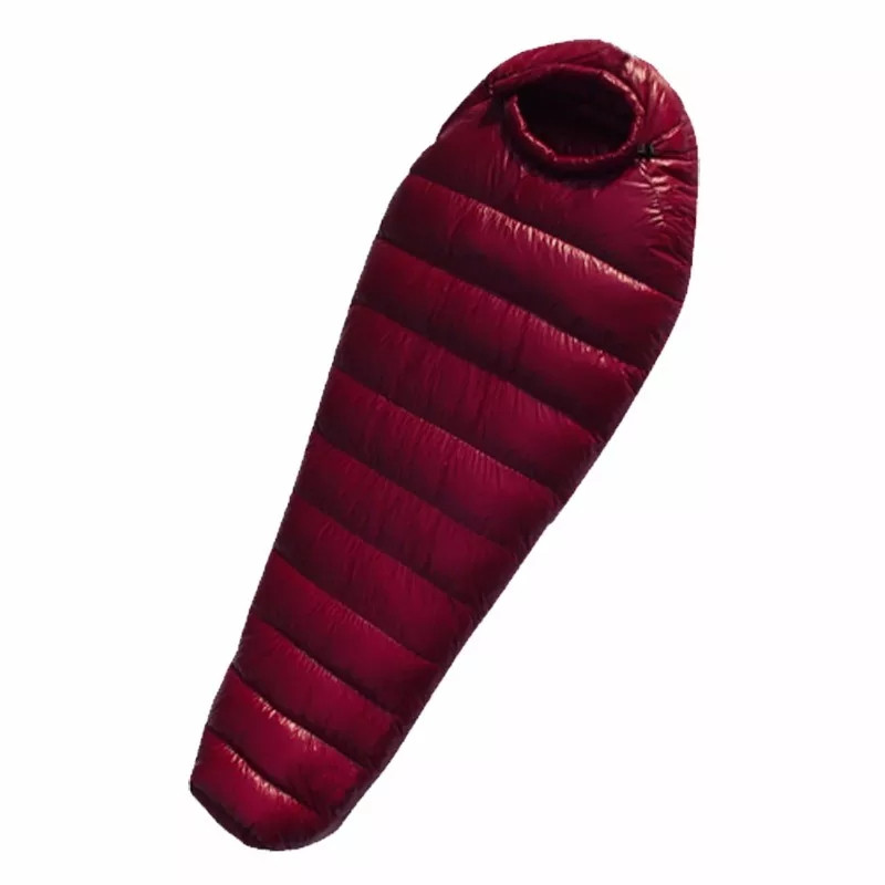 Спальний мішок пуховий 450 fill power down +10°C +5°C Large 210 см Бордовий