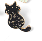 Брошь брошка пин значок life is better with cats черный кот кошка - фото 5 - id-p1467232915