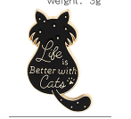 Брошь брошка пин значок life is better with cats черный кот кошка - фото 2 - id-p1467232915