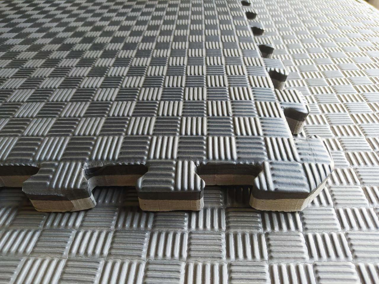 Покриття для дитячої кімнати 1000х1000х26 мм мат татамі ластівчин хвіст EVA чорний/сірий, Туреччина