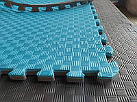 Покрытия для детской комнаты 1000х1000х26 мм мат татами ласточкин хвост EVA голубой/серый, Турция