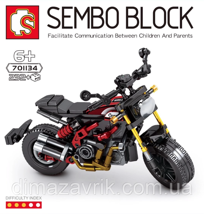 Конструктор Sembo 701134 "Мотоцикл на підставці" 232 дітей
