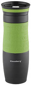 Термокружка Klausberg KB-7102 500мл. Чорно-Зеленаalleg Качество