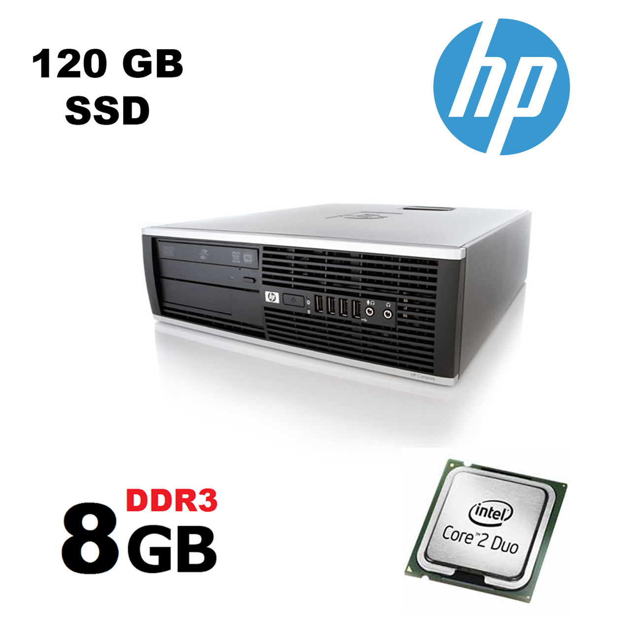 HP 6000 SFF / Intel Core2Duo e7500 (2 ядра по 2.93 GHz) / 8gb DDR3 / 120 GB SSD