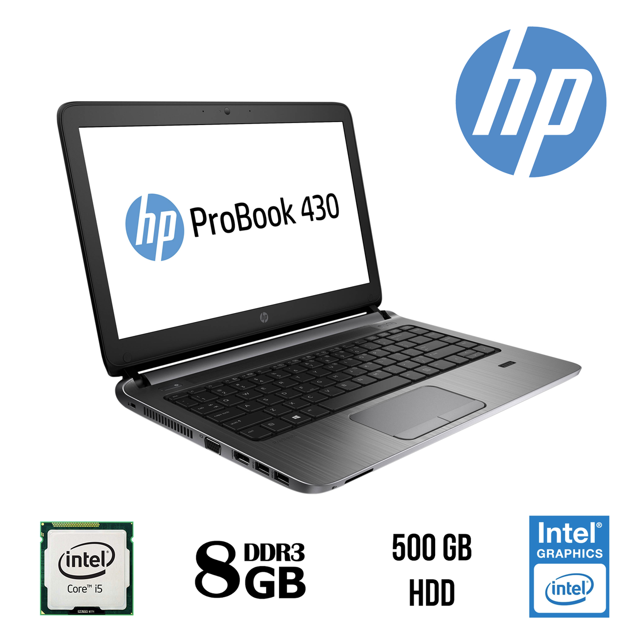 Ноутбук HP ProBook 430 G2 / 13.3" / Intel® Core™ i5-5200U (2 (4) ядра по 2,20 - 2,70 GHz) / 8 Gb DDR 3 / 500 GB HDD / Intel HD Graphics 5500 / веб